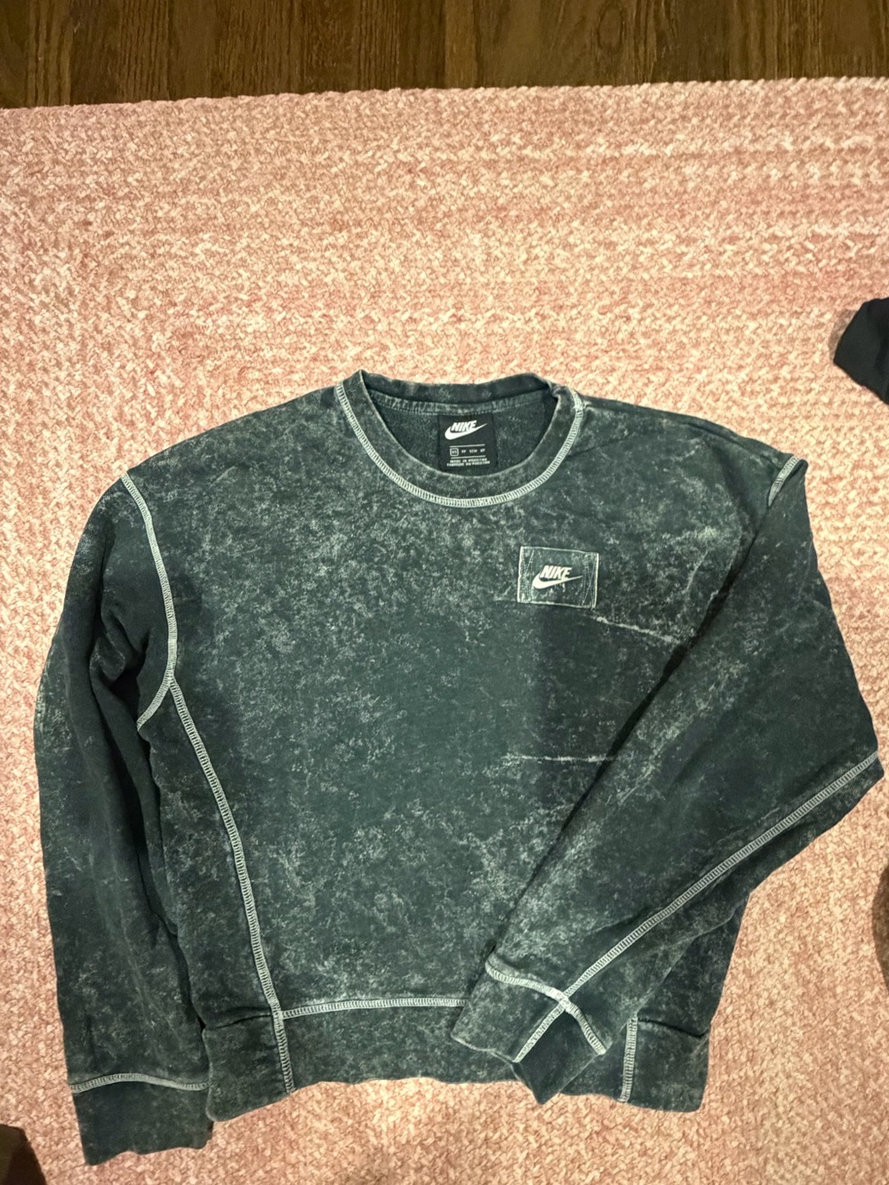 Nike Men’s Mineral Wash Black Crewneck Sweatshirt